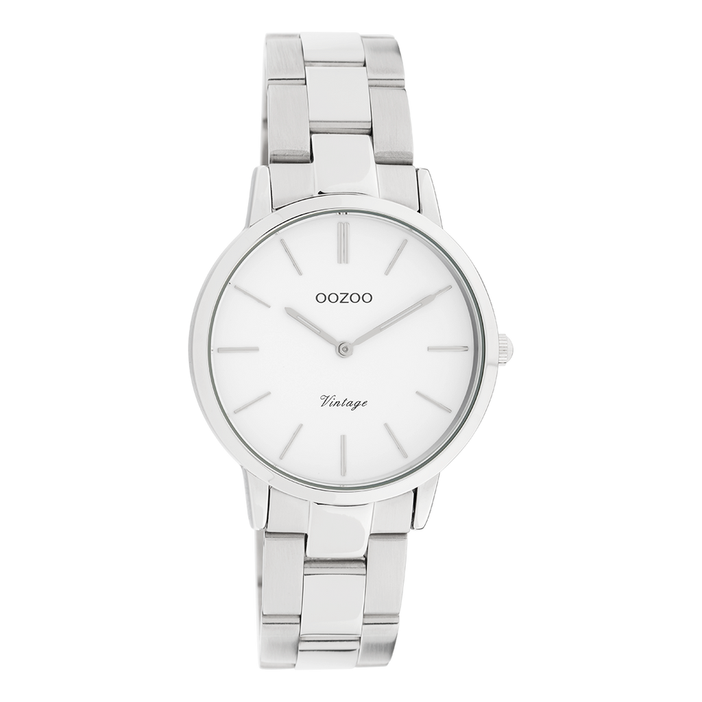 Silver coloured OOZOO watch with stainless steel bracelet - C20038