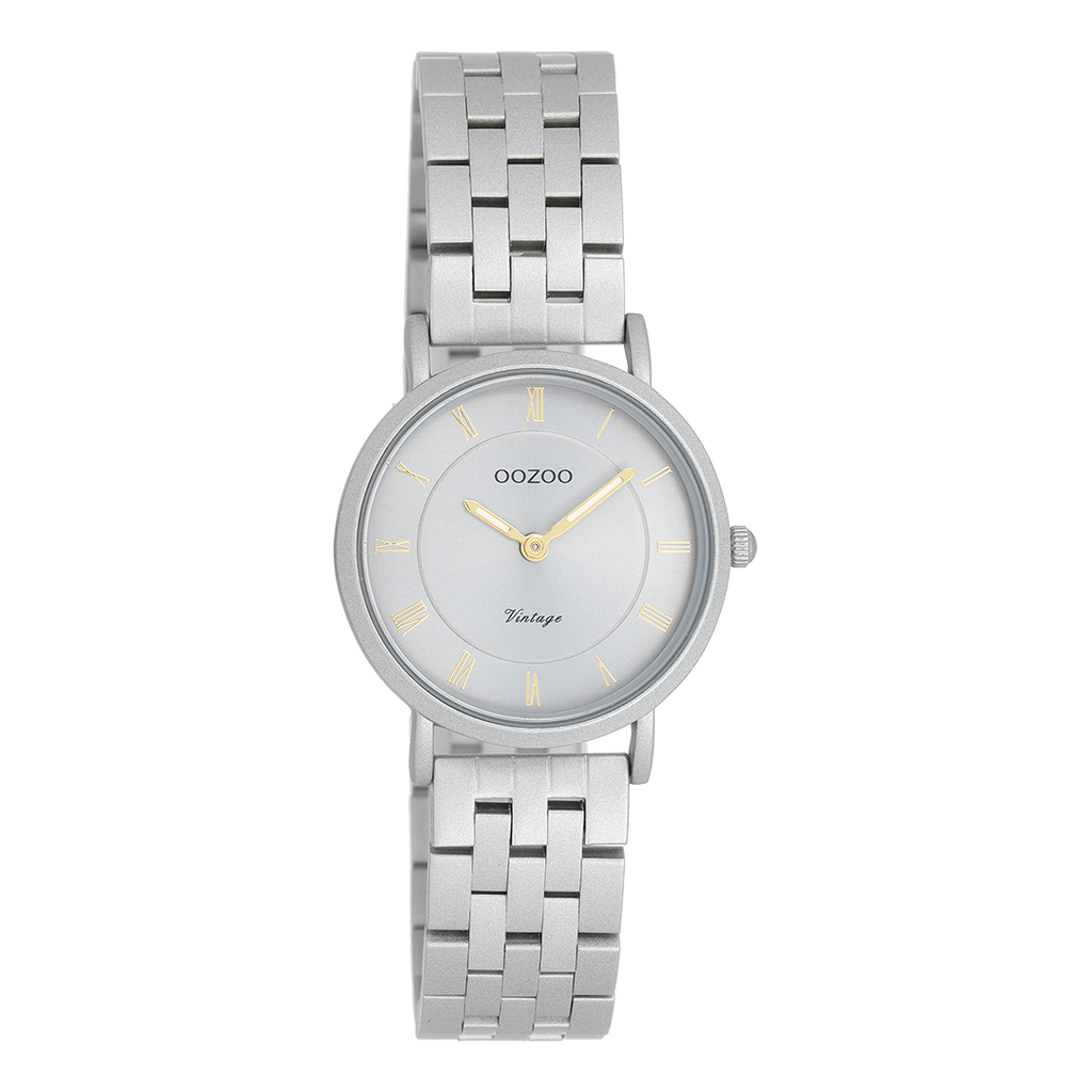 Light grey OOZOO watch with light grey stainless steel bracelet - C20374