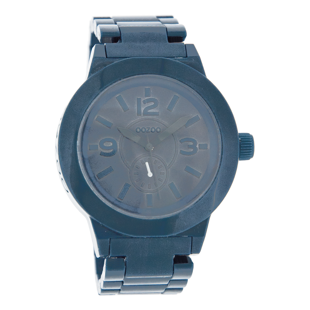 Dark blue  OOZOO watch with dark blue  plastic watch strap - C4118