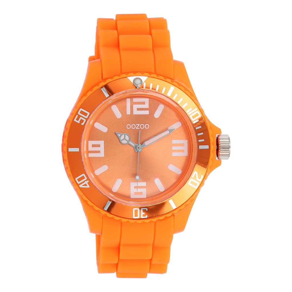 Fluo orange OOZOO watch with fluo orange rubber strap - C4287