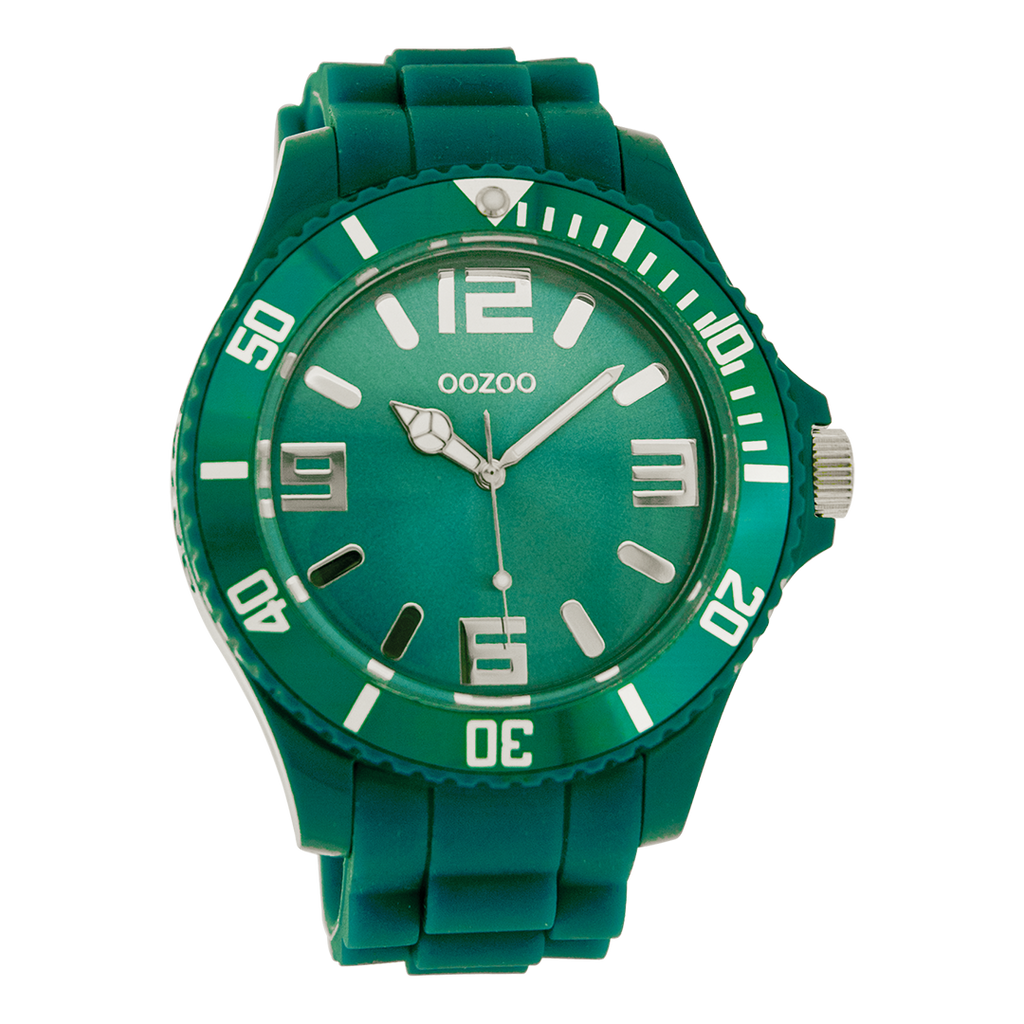 Aqua green OOZOO watch with aqua green rubber strap - C4331