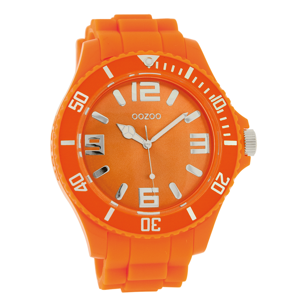 Fluo orange OOZOO watch with fluo orange rubber strap - C4333