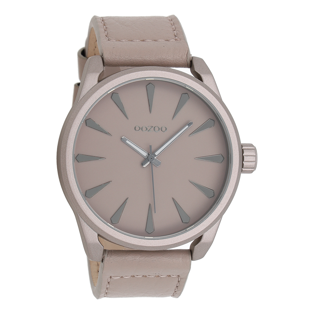 Taupe OOZOO watch with taupe leather strap - C8225